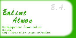 balint almos business card