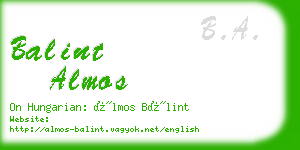 balint almos business card